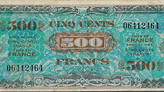 500 francs Drapeau type 1944