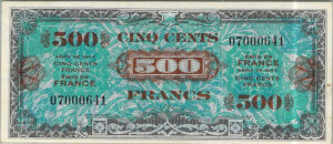 500 francs Drapeau type 1944