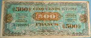 500 francs Drapeau type 1944