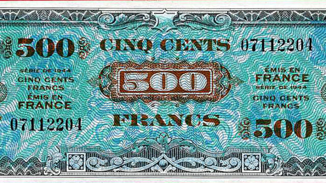 500 francs Drapeau type 1944