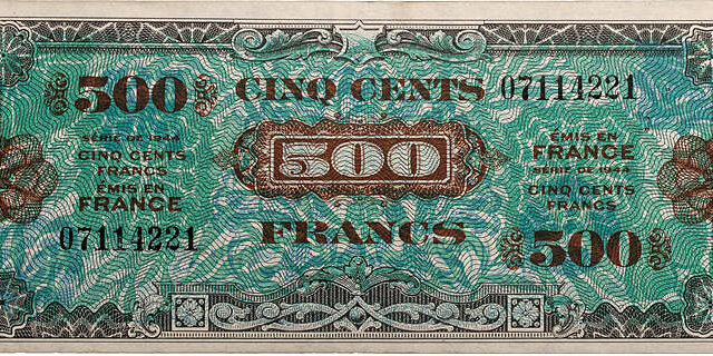 500 francs Drapeau type 1944