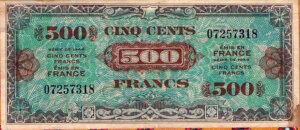 500 francs Drapeau type 1944