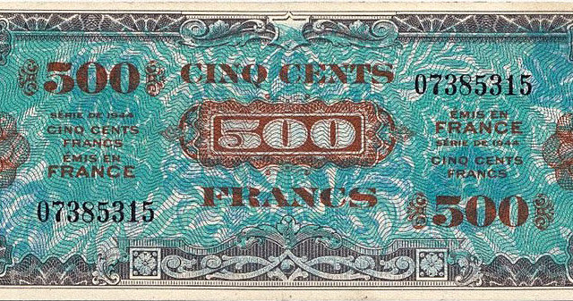 500 francs Drapeau type 1944