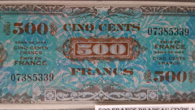 500 francs Drapeau type 1944