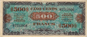 500 francs Drapeau type 1944