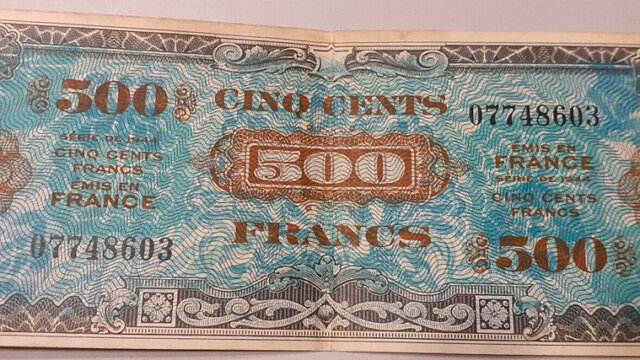 500 francs Drapeau type 1944