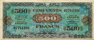 500 francs Drapeau type 1944