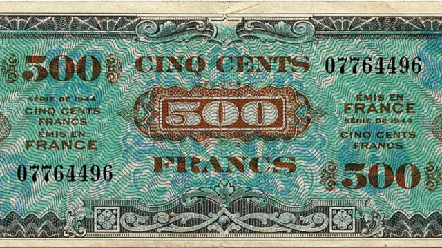 500 francs Drapeau type 1944