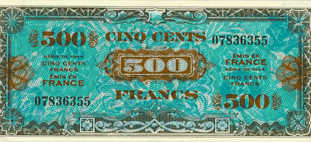 500 francs Drapeau type 1944