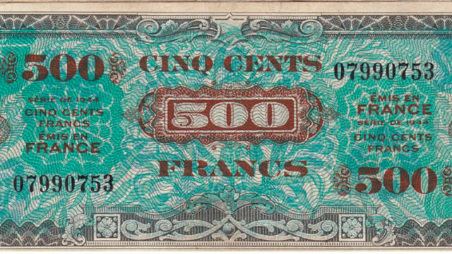 500 francs Drapeau type 1944