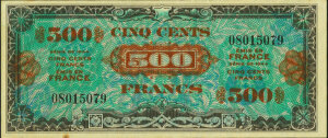 500 francs Drapeau type 1944