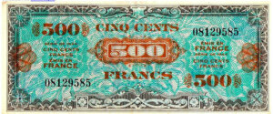 500 francs Drapeau type 1944