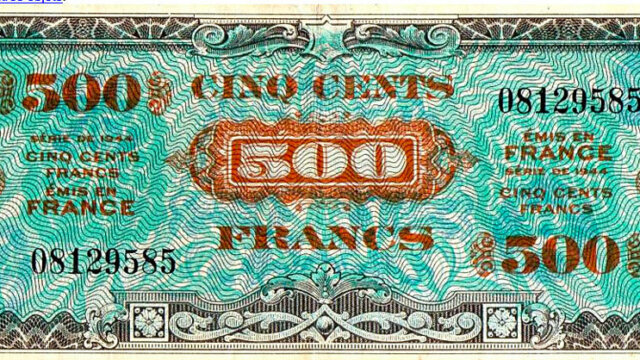 500 francs Drapeau type 1944