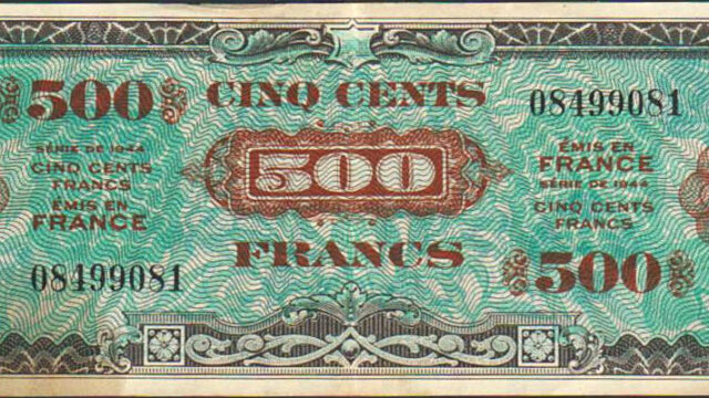 500 francs Drapeau type 1944