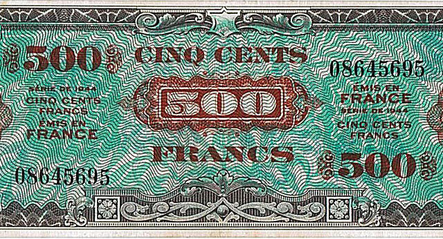 500 francs Drapeau type 1944