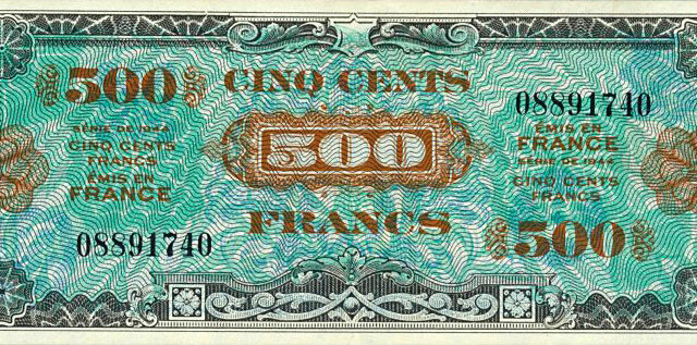 500 francs Drapeau type 1944