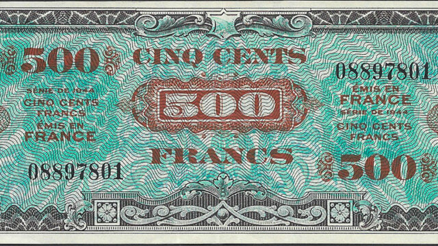 500 francs Drapeau type 1944