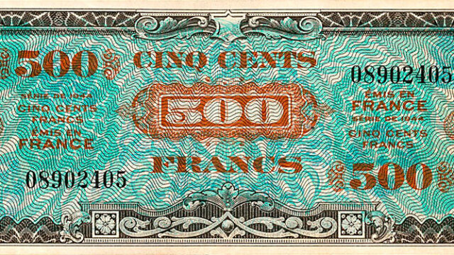 500 francs Drapeau type 1944