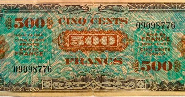 500 francs Drapeau type 1944