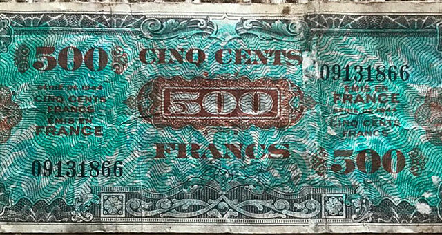 500 francs Drapeau type 1944