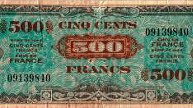 500 francs Drapeau type 1944