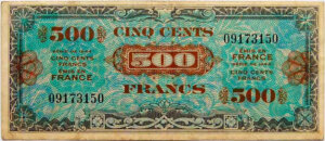 500 francs Drapeau type 1944