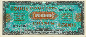 500 francs Drapeau type 1944