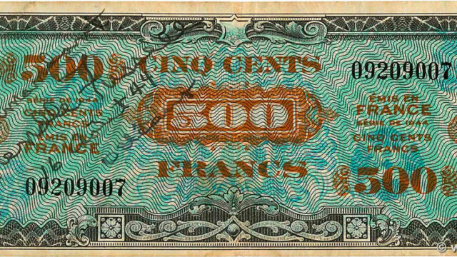 500 francs Drapeau type 1944