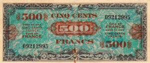 500 francs Drapeau type 1944