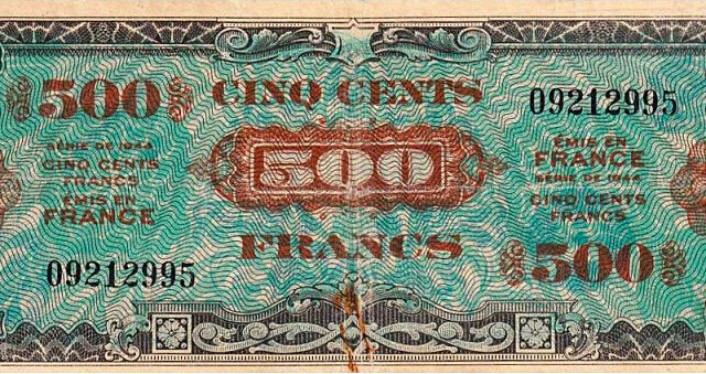 500 francs Drapeau type 1944