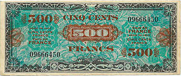 500 francs Drapeau type 1944