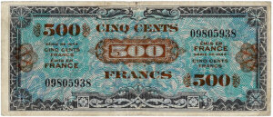 500 francs Drapeau type 1944