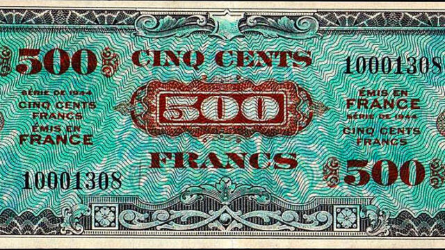 500 francs Drapeau type 1944