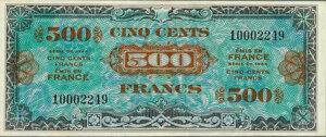 500 francs Drapeau type 1944