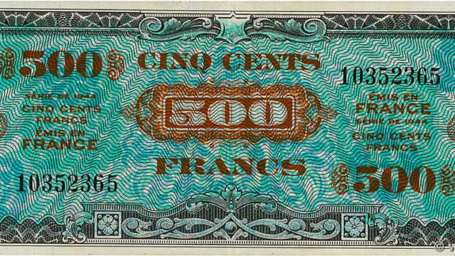 500 francs Drapeau type 1944