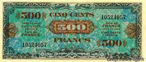 500 francs Drapeau type 1944