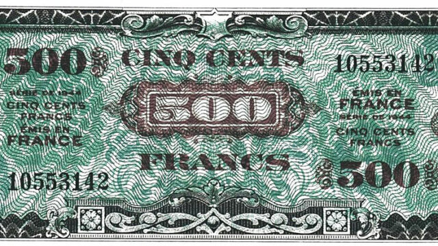 500 francs Drapeau type 1944