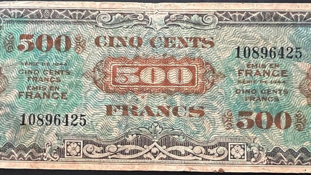 500 francs Drapeau type 1944