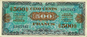 500 francs Drapeau type 1944