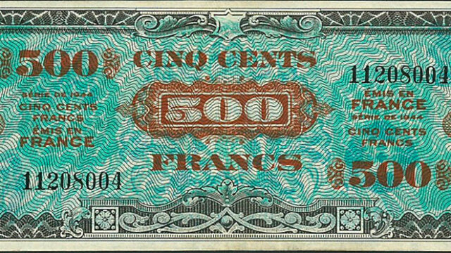 500 francs Drapeau type 1944