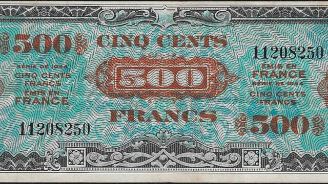 500 francs Drapeau type 1944