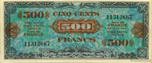 500 francs Drapeau type 1944