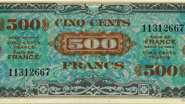 500 francs Drapeau type 1944