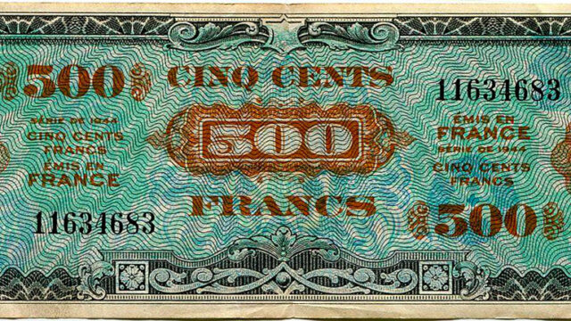 500 francs Drapeau type 1944