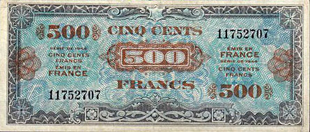 500 francs Drapeau type 1944