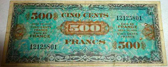 500 francs Drapeau type 1944