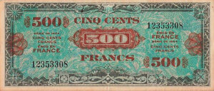 500 francs Drapeau type 1944