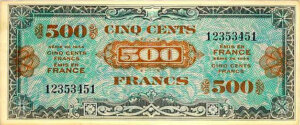 500 francs Drapeau type 1944