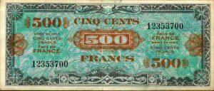 500 francs Drapeau type 1944