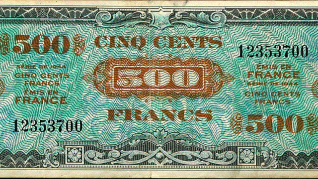 500 francs Drapeau type 1944